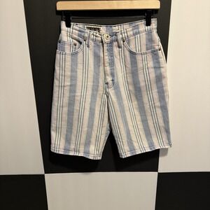 Vintage Forenza Jean Shorts Jorts Women Striped Blue 90s Y2K Size 6
